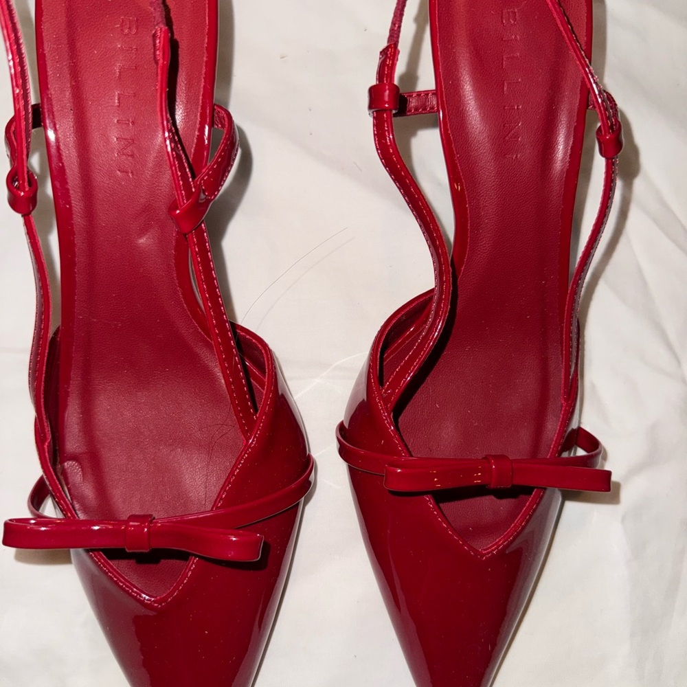 Bellini Red Slingback Heels with Kitten Heel